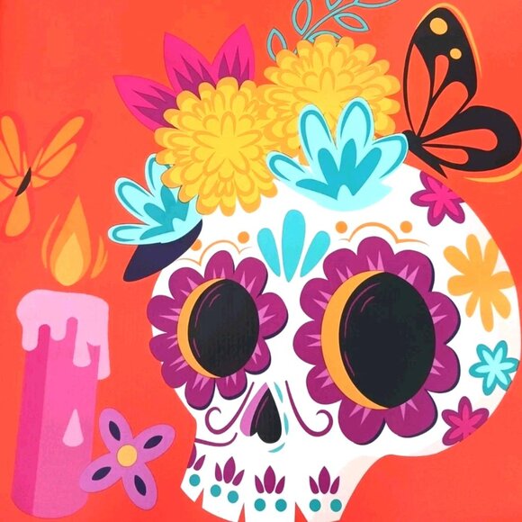 Dia de Los Muertos - Lot Of 4 Sugar Skull Reusable Halloween Large Bags New - Picture 6 of 6